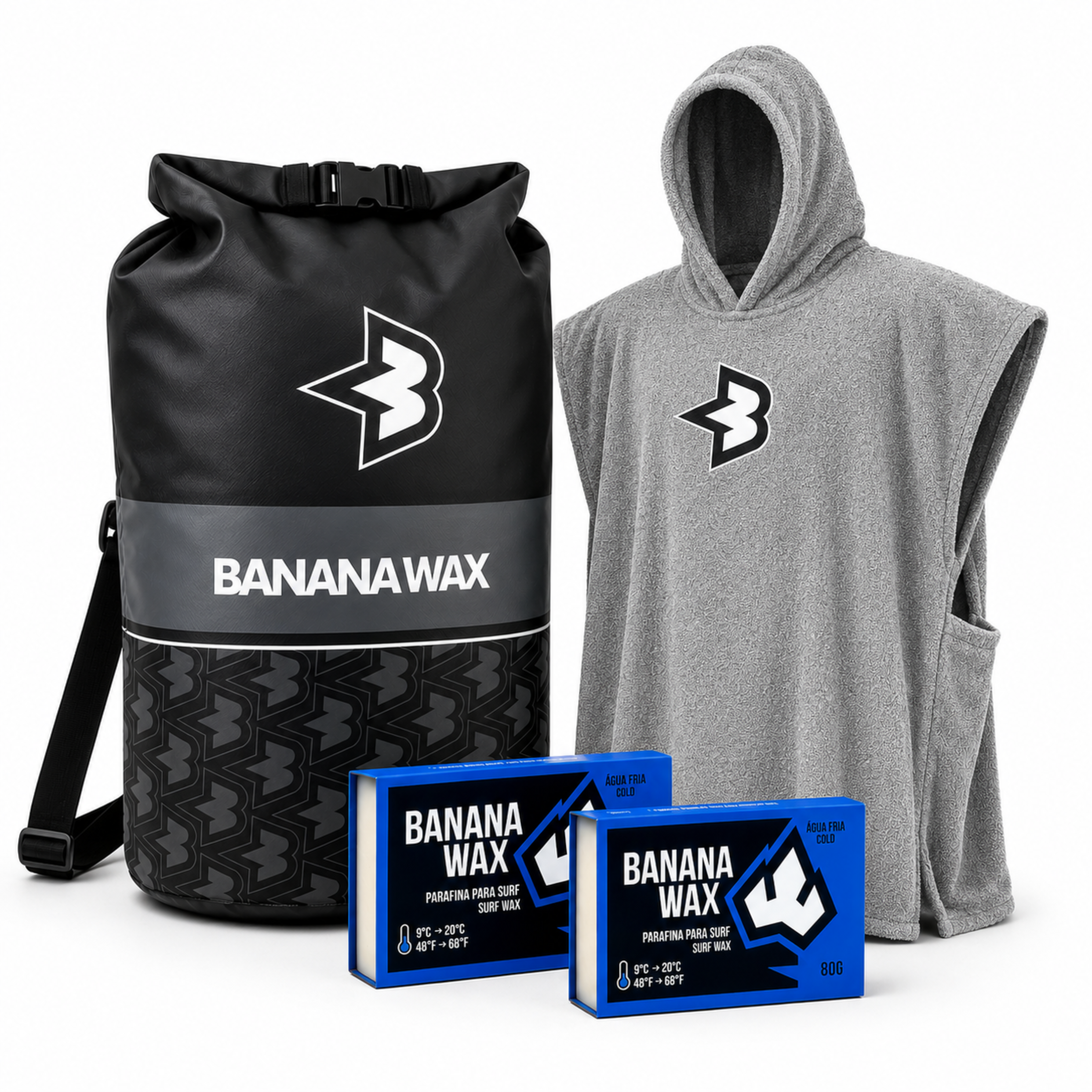 Kit Surf Banana Wax | Wet Bag + Poncho + 2 Parafinas Água Fria - Imagem 2